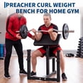 thumbnail image 3 of Adjustable Preacher Curl Bench, 5 Level Arm Pad 6 Level Barbell Rack, 2 inch Thick Cushion, 300 lbs Capacity Steel Frame, Red, 3 of 6