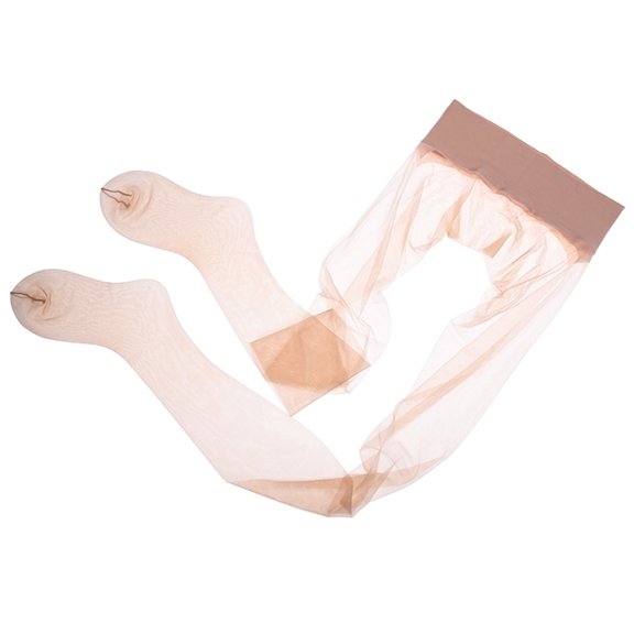HEVIRGO 2PCS Tights Transparent Stocking Women Seamless Pantyhose Ultra-thin Nylon Tights Solid Color Smooth Sheer To Toe Stockings Female Low Waist Tights ,Champagne
