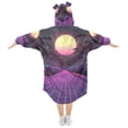 thumbnail image 2 of FORMRS Wearable Blanket Hoodie with Sleeves for Kids Cozy Flannel Sweatshirt, Black Neon Road, 2 of 7