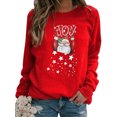 thumbnail image 1 of Bellella Chandail en Molleton pour Femmes Manches Longues Chandail de Noël Imprimé Flocon de Neige Chandails en Molleton de Noël Col Rond Ample Rouge m, 1 of 2