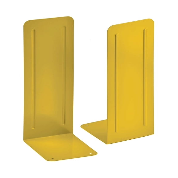 Acrimet Jumbo Premium Metal Bookends 9" (Heavy Duty) (Yellow Color) (1 Pair)