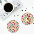 thumbnail image 4 of KLL cartoon ladybird Drink Coasters Set of 4,PU Leather Absorbent Coasters Set Decorative Coffee Cup Coasters Housewarming Gift for Home Decor-Round Shape, 4 of 6