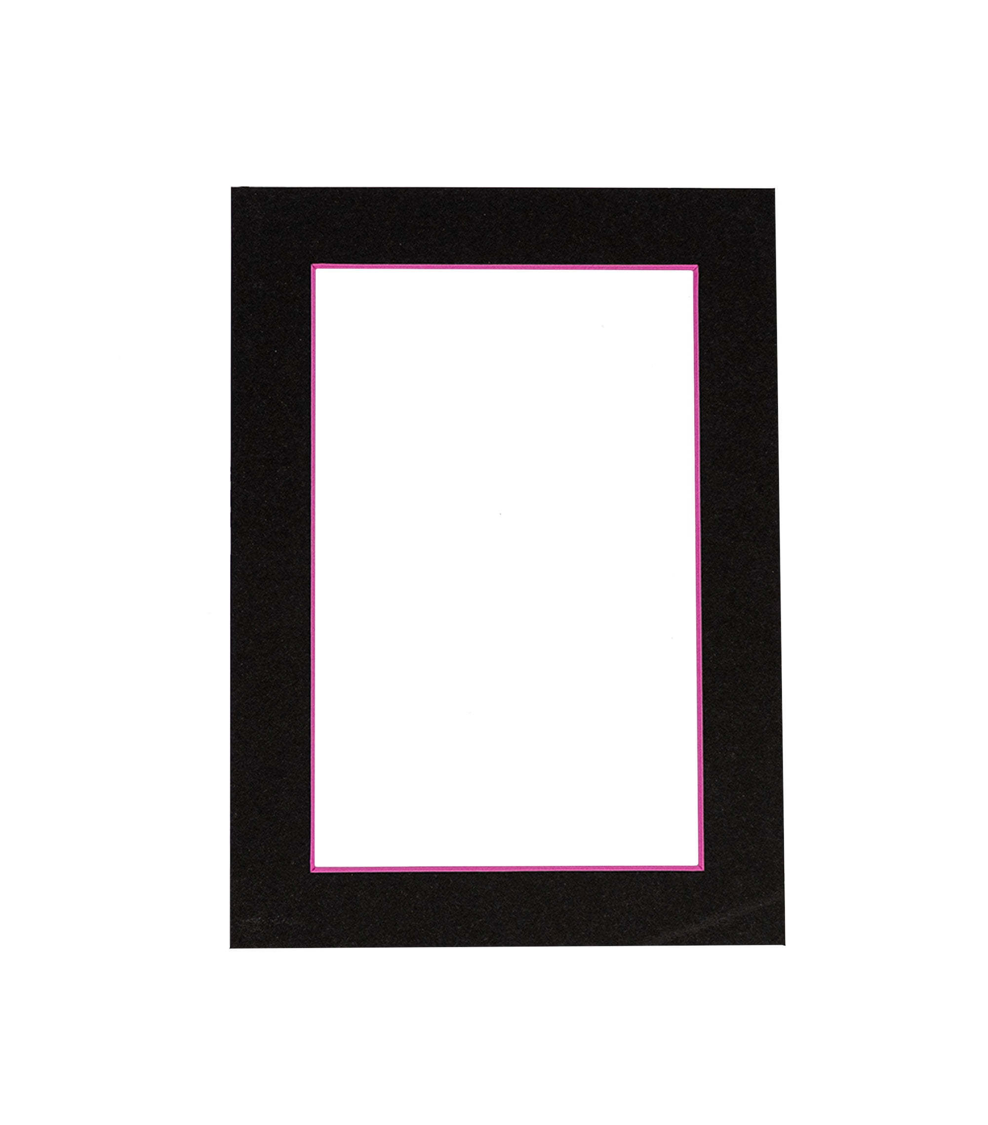 Black Acid Free 8.5x11 Picture Frame Mat with Pink Core Bevel Cut for 5x7 Pictures Fits 8.5x11