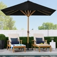 thumbnail image 4 of Best Choice Products 9ft Deep Square Solar LED Lighted Patio Umbrella w/ Woodgrain Pattern, UV-Resistant - Black, 4 of 8