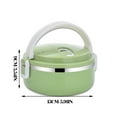 thumbnail image 4 of Moyic Contenedor de comida apilable de acero inoxidable, lonchera grande hermética para niños adultos Mostrada Verde 1 capa, 4 of 6