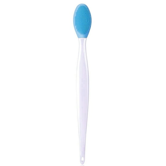 2 in 1 Silicone Lip & Nose Scrubber Brush Reusable Double-Sided Facial Cleaning Tool Gentle Blackhead Removal, Pore Cleanser & Exfoliator Facial Massaging for Men Women,Blue