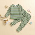 thumbnail image 2 of xaweyi Toddler Baby Boy Clothes Print Boy Fall Winter Outfit Long Sleeve Letter Sweatshirt Plaid Jogger Pants Newborn Set,Sizes 12-18 Months, 2 of 8