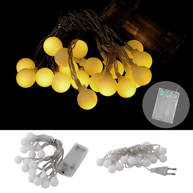 Fiudx Lámpara Navideña Decorativa con Forma de Bola, Luces Led, Funciona con Pilas, 30 Cm, 20 Bombillas, Ideal para Mesa o para Colgar, Ideal para Fiestas En El Jardín, Sala de Estar, Dormitorio o Co