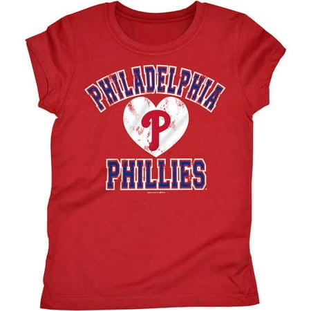 MLB Philadelphia Phillies Girls Short Sleeve Team Color Graphic (Best Baseball Items To Get Autographed)