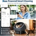 thumbnail image 5 of Large Smart Self-Cleaning Cat Litter Box, App-Controlled Automatic Cleaner with 3.43Gal Big Capacity, 2.4G Wifi Cat Litter Box with Odor Removal,  1 Brush, Trash Bags And 1 Mat, 5 of 15
