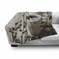 thumbnail image 3 of Coffee Soft Flannel Fleece Throw Blanket, Espresso in Cups on Wooden Table with Beans Hot Drink for Romantic Couples, Cozy Plush for Indoor and Outdoor Use, 50" x 70", Cocoa Brown White, by Ambesonne, 3 of 6