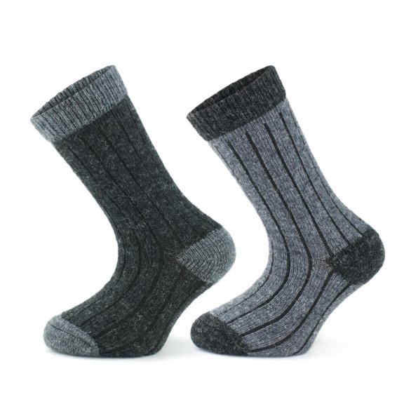 GoWith Alpaca Wool Socks for Kids | Gray Wool Socks for Toddlers | 2 Pairs |Model:1096