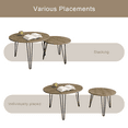 thumbnail image 3 of Yoneston 27.56" Round Nesting Coffee Table Set of 2, Wooden Tabletop End Table with Sturdy Metal Legs for Living Room Bedroom, Brown, 3 of 11