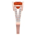 thumbnail image 3 of 2.43ct princess cut red Zircon 18k rose gold Bridal Wedding Engagement Promise Anniversary Ring for Women size 6.75, 3 of 7