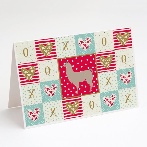 Llama Love Greeting Cards and Envelopes Pack of 8