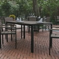 thumbnail image 2 of Flash Furniture Finch Commercial Grade Outdoor Dining Table 55" x 31" with Faux Teak Poly Slats and Metal Frame, Gray/Gray, 2 of 12