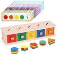 thumbnail image 2 of Juguetes Montessori de madera para clasificar colores y formas, juguetes para niños pequeños de 1 a 3 años, bloques de clasificación, juguetes manipulativos, actividades de aprendizaje preescolar,, 2 of 8