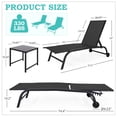 thumbnail image 2 of Yoleny 26" Wide Patio Lounge Chair with Wheels, Pool Lounge Chairs Set of 2 with Adjustable Backrest, Waterproof Textilene Outdoor Lounge Chairswith Side Table for Patio Poolside Deck, Black, 2 of 7