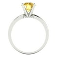 thumbnail image 4 of 1.5 ct Round Cut Natural Citrine Solitaire 18K White Gold Womens Engagement Ring, 4 of 5