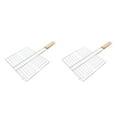 thumbnail image 3 of Hemoton 2pcs Grill Basket for Outdoor Grill, Stainless Steel Kabob Grilling Basket for Grilling Vegetables Meat Steak or Chicken, Outdoor Barbecue Grill Basket, 3 of 8