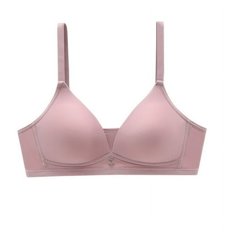 Ndbuld Bras for Women Plus Size Underwear Women s Sexy Oversized Bra Thin Cotton Cup Gathered Lingerie Sexy Bra Large Chest Small Appearance Christmas Gift L Pink