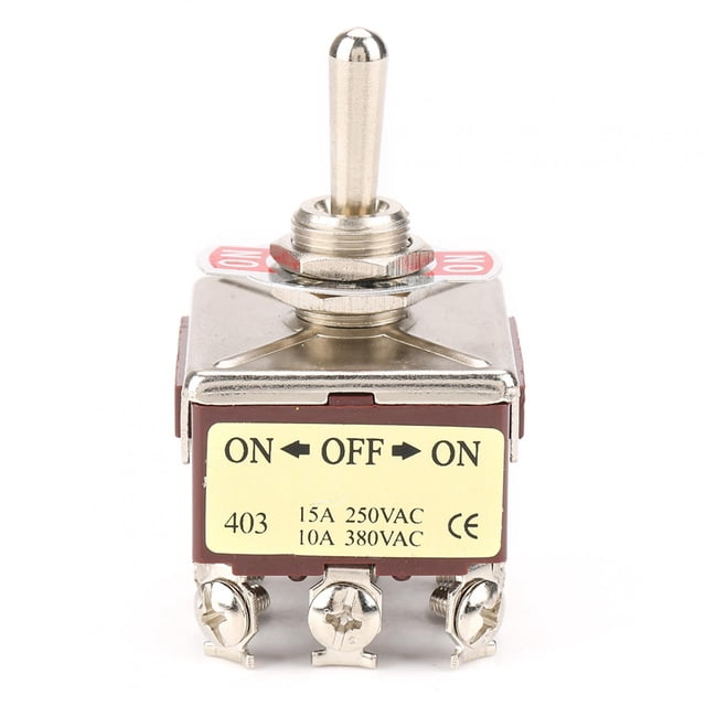 Interruptor de palanca de 3 posiciones ON/OFF/ON 4PDT 12 pines 12 mm 15 A/250 V CA 10 A/380 V CA