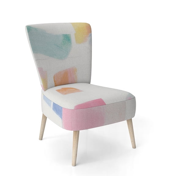 Designart "Joy Geometric Simple" Upholstered Mid-Century Accent Chair - Arm Chair
