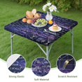 thumbnail image 4 of Math Equations Geometry Shapes Purple Pattern Square Fitted Tablecloth with Elastic Edge,Square Table Cover,Washable Elastic Table Cover for Home Kitchen Party Decor 34"x34", 4 of 6
