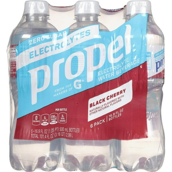 2X - Propel Zero Calorie Black Cherry Water Beverage 16.9 oz Bottles 6 pk