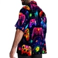 thumbnail image 3 of Game Controller Men's Casual Poplin Button Down Short Sleeve Hawaiian Beach Shirt, 3 of 6
