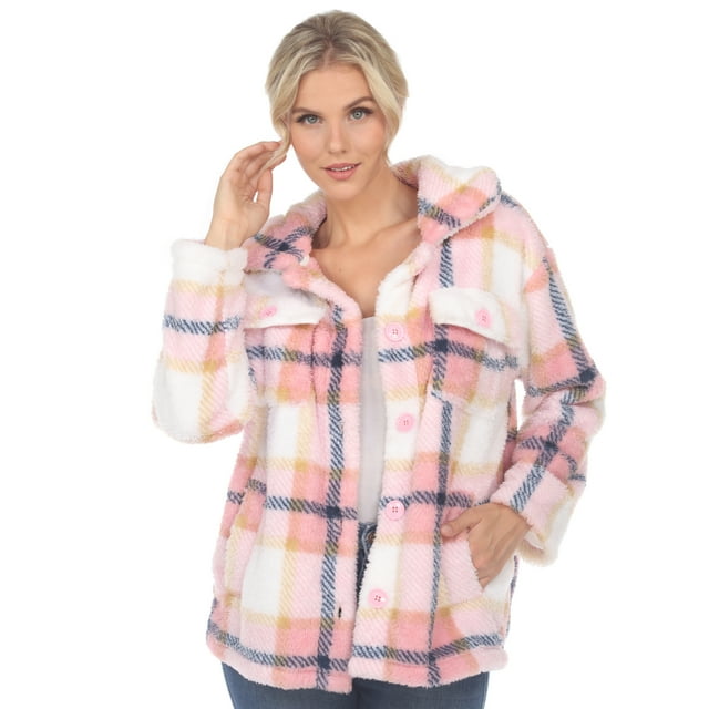 White Mark Women's Plaid Shacket