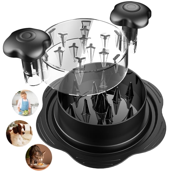 KY Chicken Shredder with Separate Plate, Large Meat Shredder Tool Twist with Transparent Lid&Brush, Visible Manual Chicken Breast Shredder, Dishwasher Safe, Ergonomic Handle, Easy to Clean(Black)