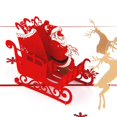 thumbnail image 5 of Tarjeta de felicitación de Feliz Navidad Tarjeta emergente 3d con sobre Feliz Navidad Santa Elk Sl, 5 of 5