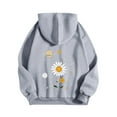 thumbnail image 4 of Sexlip Womens Graphic Hoodies Cute Flower Print Long Sleeve Hooded Preppy Y2k Aesthetic Sweatshirts Fall Oversized Pullover Gray S, 4 of 5