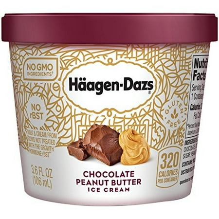 Haagen Dazs Ice Cream 3.6 Oz. Cup (12 Count) (Chocolate Peanut Butter)