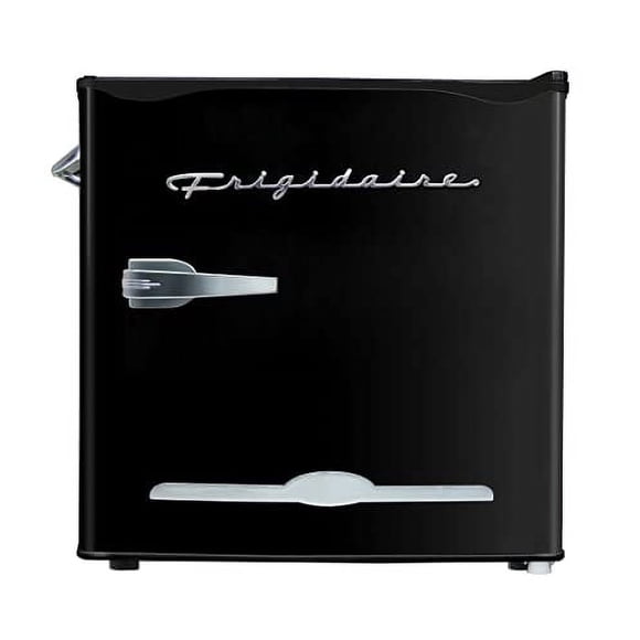 FRIGIDAIRE Black EFR176- AMZ EFR176 Retro Mini Refrigerator-Energy Saving-Adjustable Thermostat Control-Side Mounted Bottle Opener-Ideal for Dorm, Office, RV, Garage, Apartment 1.6 Cubic Feet
