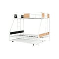 thumbnail image 7 of Royard Oaktree Twin over Full Bunk with Trundle Metal Bunk Bed Frame with Slat and Guardrail, White, 7 of 7