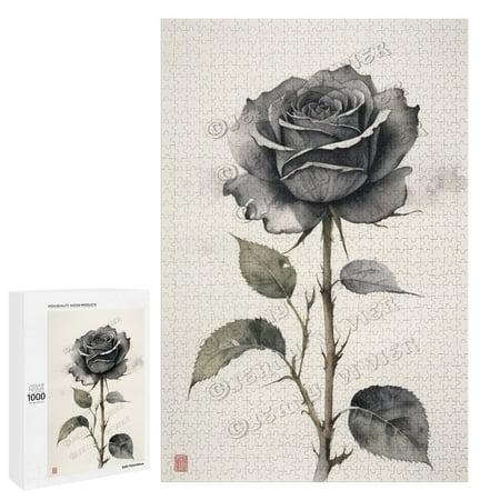 1000 Piece Jigsaw Puzzles for Adults - Wood Puzzles - Watercolor Rose Unique Difficult and Challenge Puzzle Game Room Wall Decor (20 x 30 )