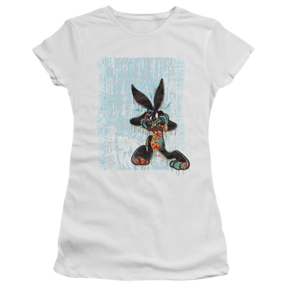 Looney Tunes Graffiti Rabbit S/S Junior Women's T-Shirt Sheer White