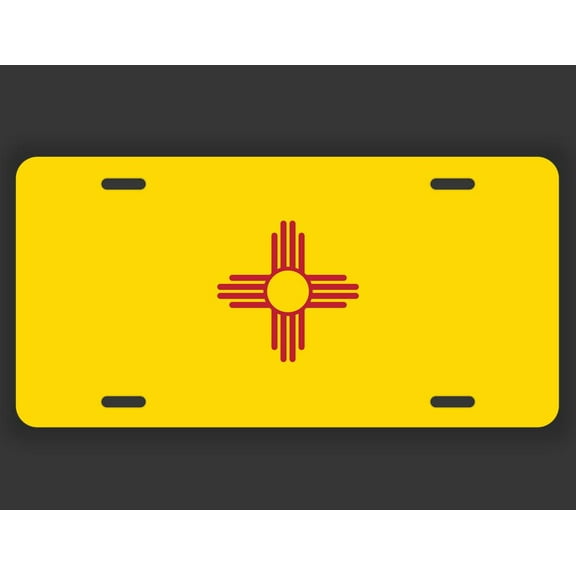 New Mexico State Flag License Plate Tag Vanity Novelty Metal | UV Printed Metal | 6-Inches By 12-Inches | Car Truck RV Trailer Wall Shop Man Cave | VLP056