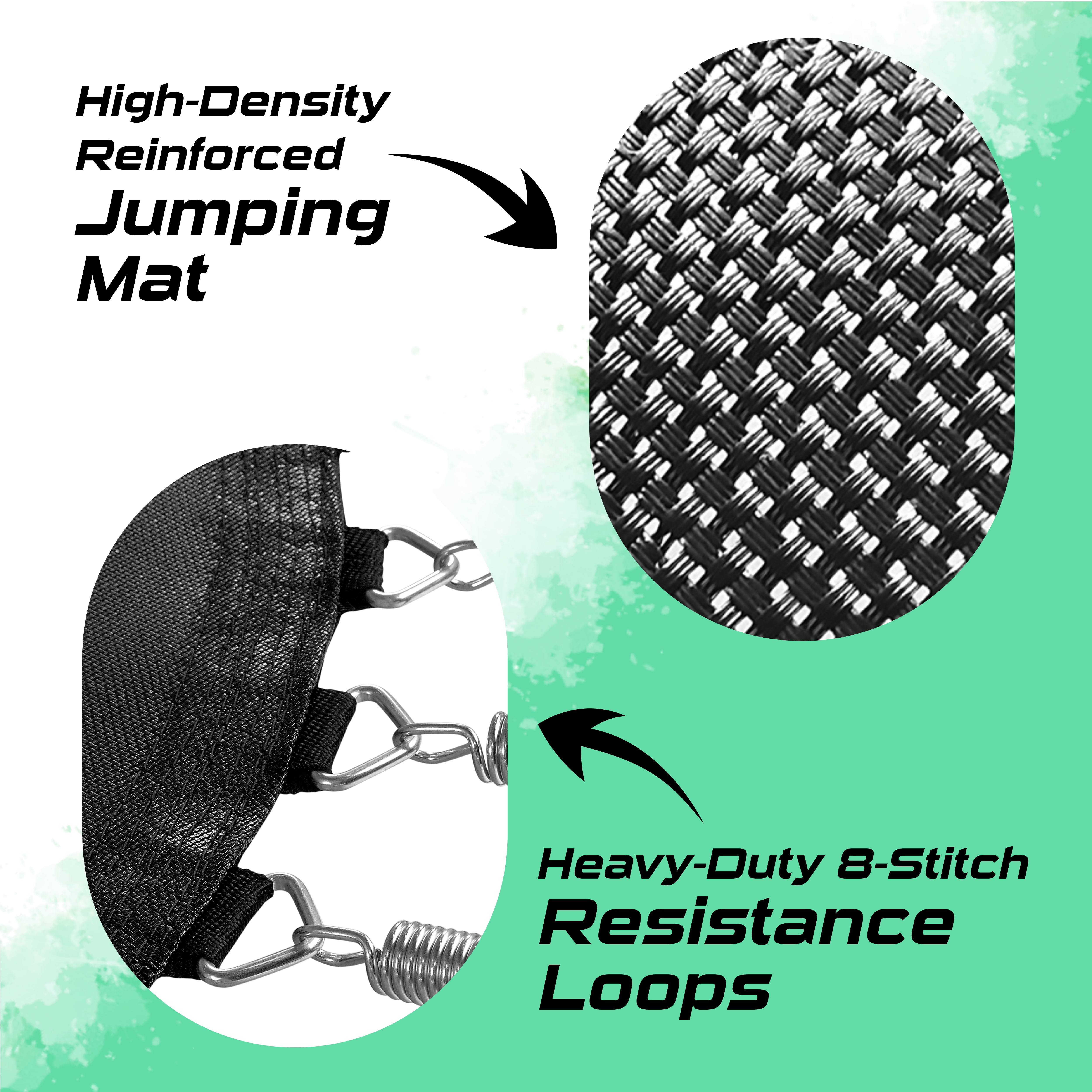Machrus Moxie Pumpkin-Shaped Outdoor Trampoline Set with Premium Top-Ring Frame Safety Enclosure, 14 FT - Dark Green