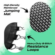 Machrus Moxie Pumpkin-Shaped Outdoor Trampoline Set with Premium Top-Ring Frame Safety Enclosure, 14 FT - Dark Green