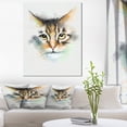 thumbnail image 1 of Croquis Aquarelle de Chat au Style Fort - Grande Œuvre d'Art sur Toile d'Animaux, 1 of 4