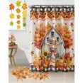 thumbnail image 2 of Fall Shower Curtain Sunflower Pumpkin Bathroom Curtains with Hooks, Waterproof Fabric Maple Leaf Black Plaid Linen Thanksgiving Bath Shower Curtains Set for Bathroom Bathtubs Decor 72x72 Inch, 2 of 7