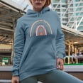 thumbnail image 2 of Grateful, Thankful, Blessed with Rainbow Art, Thanksgiving Day Merch Gift, Light Blue Hooded Sweatshirt or Hoodie, XL, 2 of 5