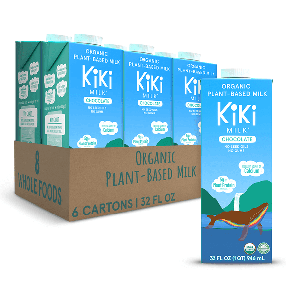 Chocolate Kiki Milk - Organic Plant-Based Milk - Shelf Stable - (32 oz pack of 6)