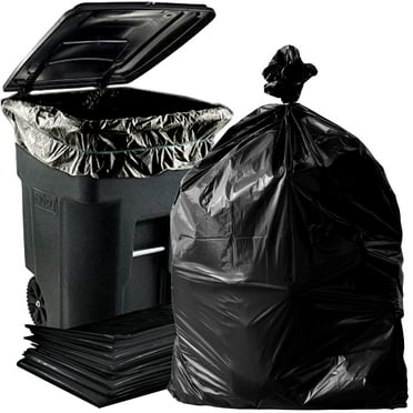 Dyno Products Online 95 Gallon Thick, Heavy Duty Large Trash Bags, 2 Mil Black, 25 count.