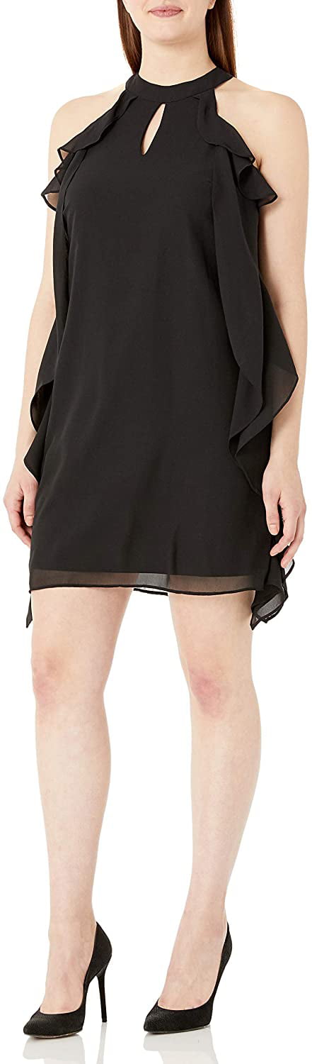 Tiana B Womens Plus-Size Sleeveless Color Block Swing Dress