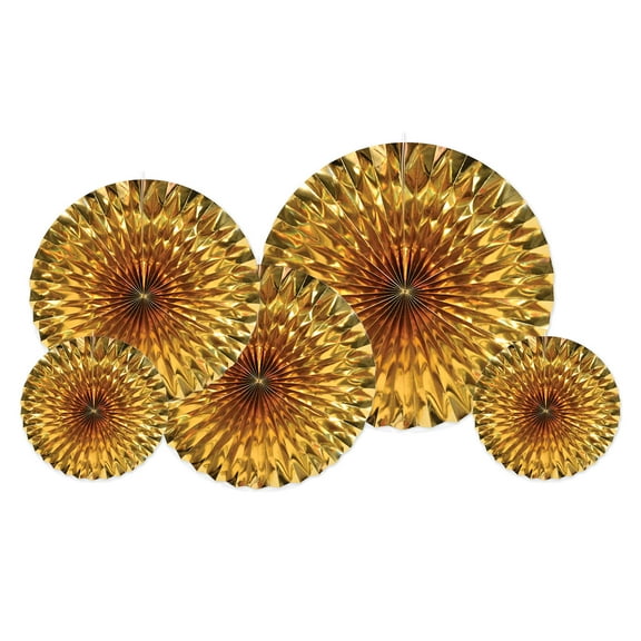 Metallic Fans, Asstd, (5/Pkg)