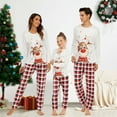 thumbnail image 6 of Matching Family Pajamas Sets Christmas Matching Holiday Pjs Letter Print Top and Plaid Pants Sleepwear, 6 of 8